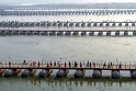 Allahabad, Kumbh Mela 2019 - mosty pontonowe na rzece Yamuna